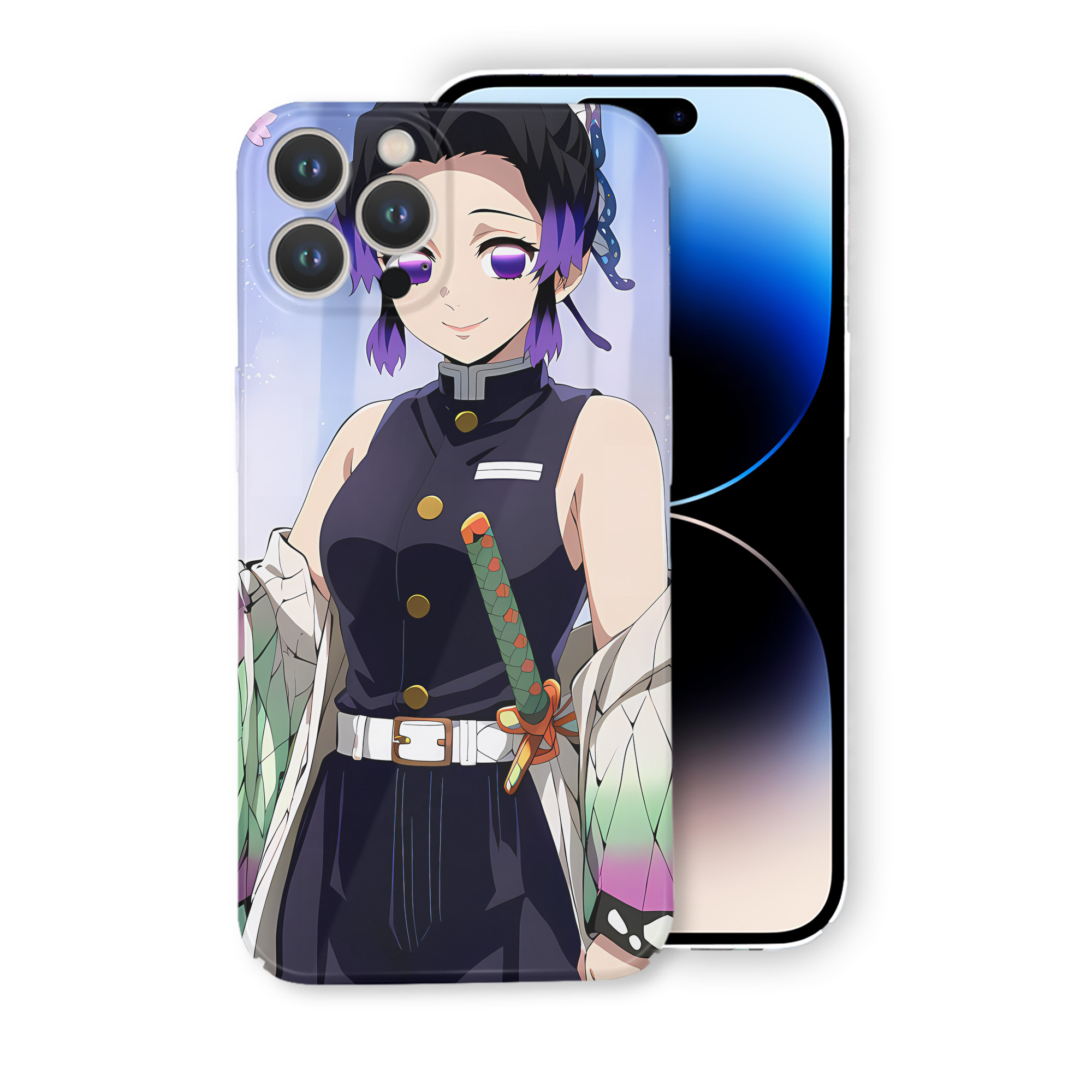 （画像用） 鬼滅の刃（きめつのやいば）蟲柱-胡蝶 しのぶ／こちょう しのぶ Kochou Shinobu 【iPhone 14シリーズ対応】ハードケース